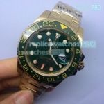 Copy Rolex GMT-Master II Green Dial Green Ceramic Bezel Gold Case Watch